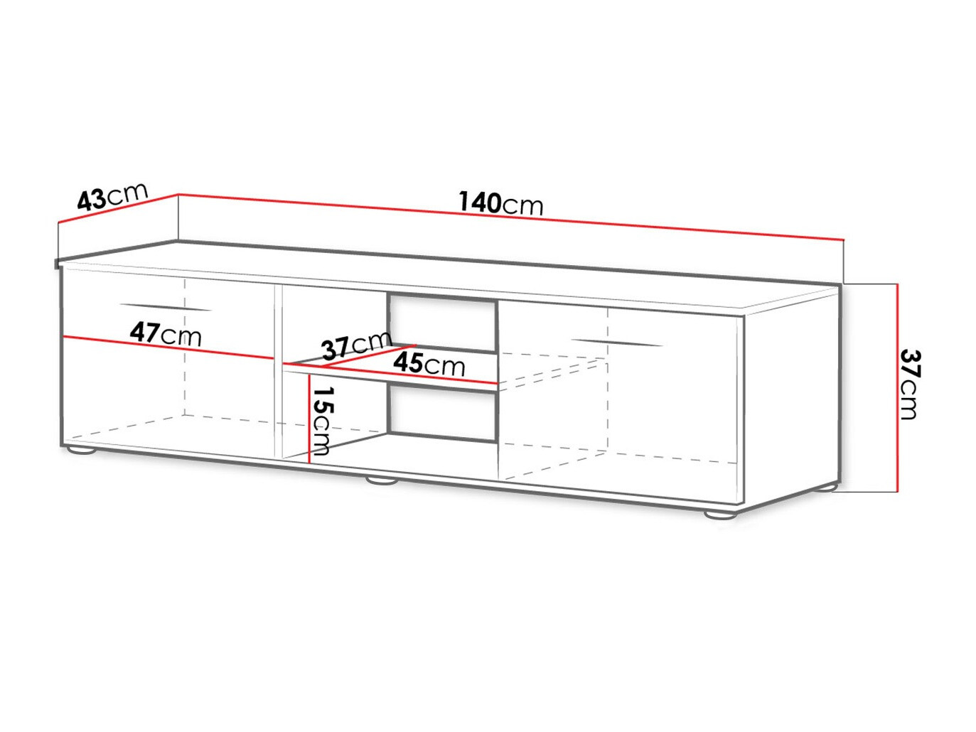 ТВ тумба Tornola 100 (Дуб лефкас + Чёрный)