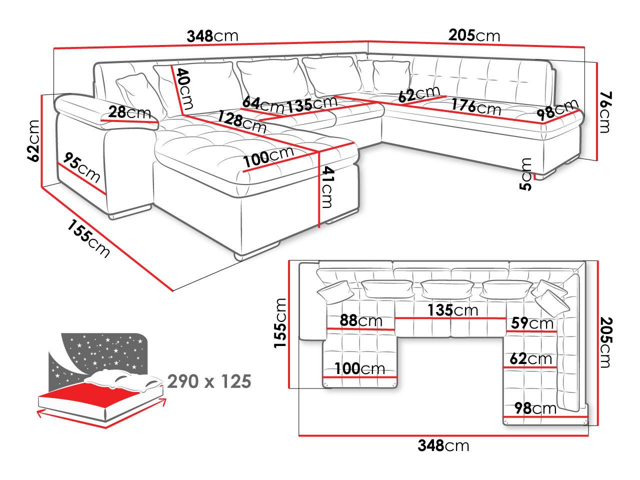 Угловой диван Comfivo 180 (Sicuro 35 + Sempre 6)