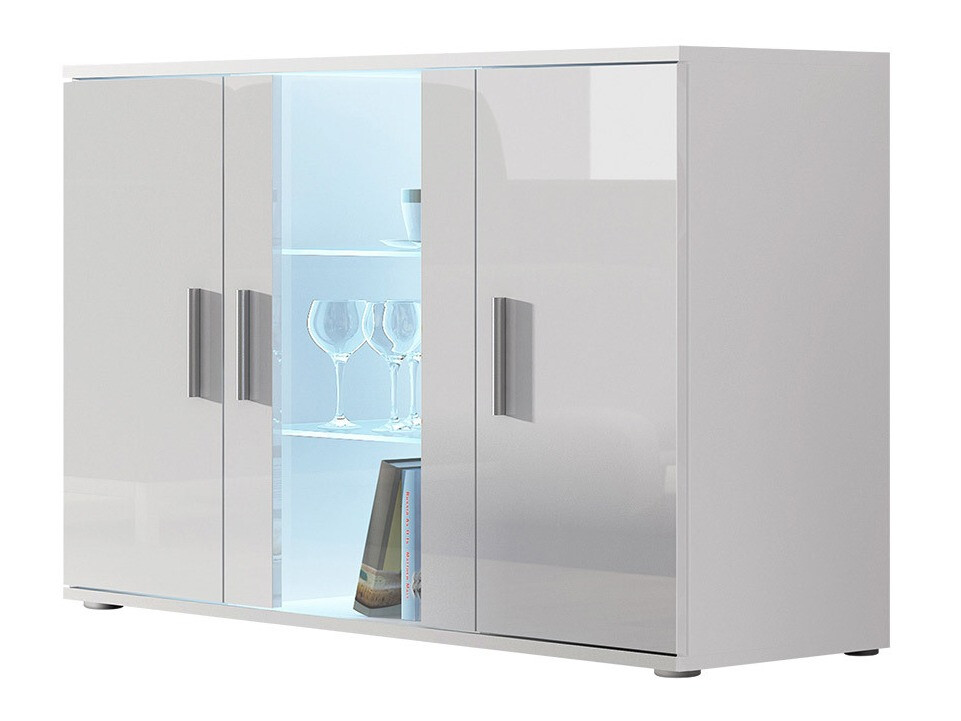 Skapis Tornola 106 (Balts + Glancēts balts)