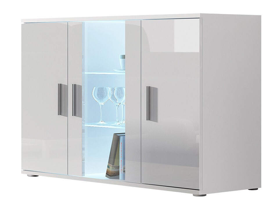 Skapis Tornola 106 (Balts + Glancēts balts)