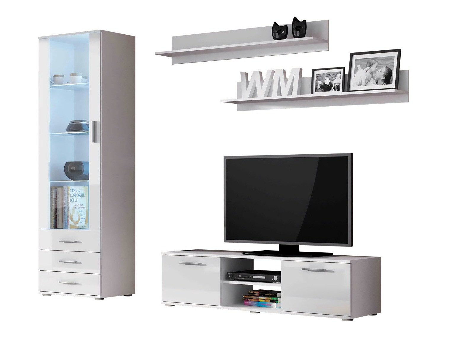 Набор для гостиной Tornola 110 (Белый + Глянцевый белый)