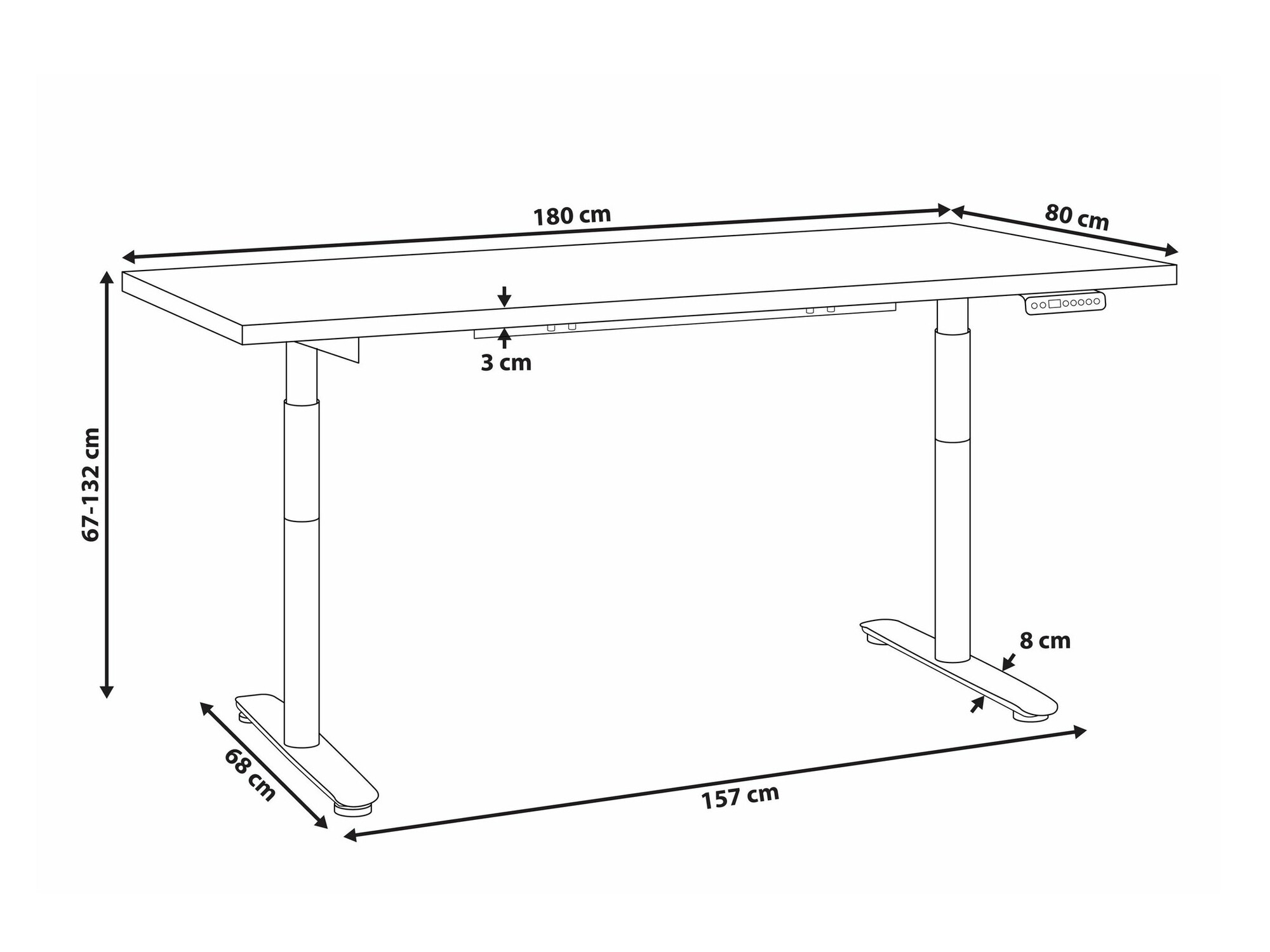 Рабочий стол с регулируемой высотой Berwyn 2194 (Темное дерево)