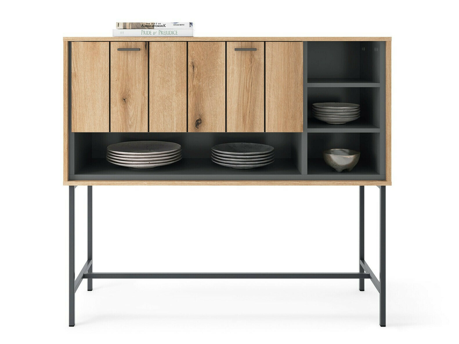 Skapis Morelmi 102 (Antracīts + Ozols)