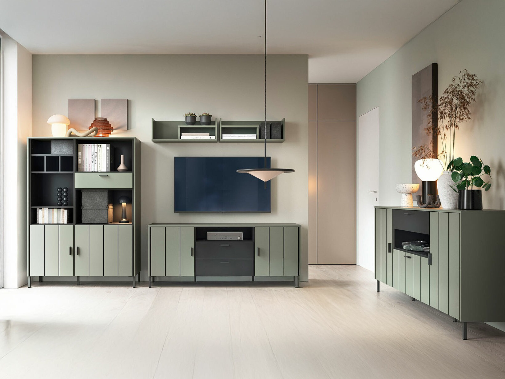 TV galds Morelmi 100 (Zaļš + Antracīts)