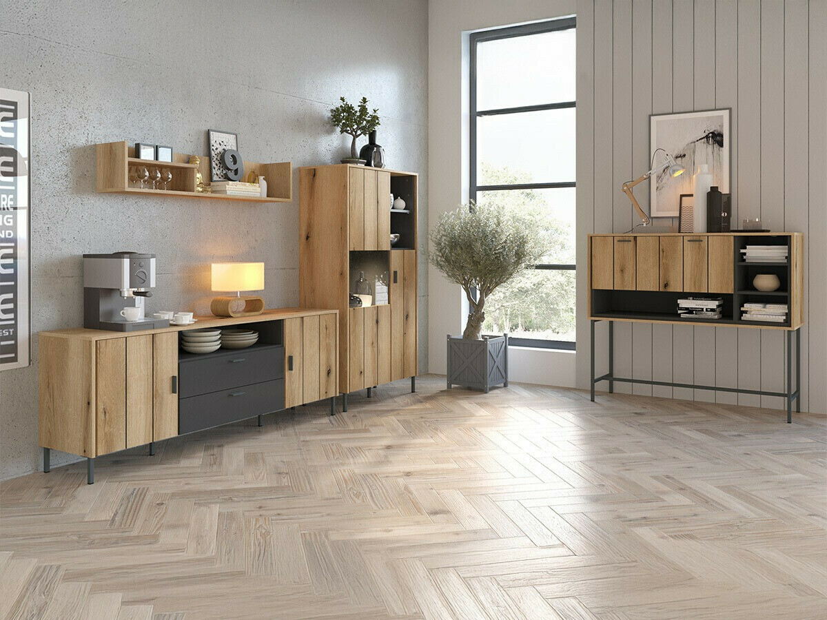 ТВ тумба Morelmi 101 (Антрацит + Дуб)