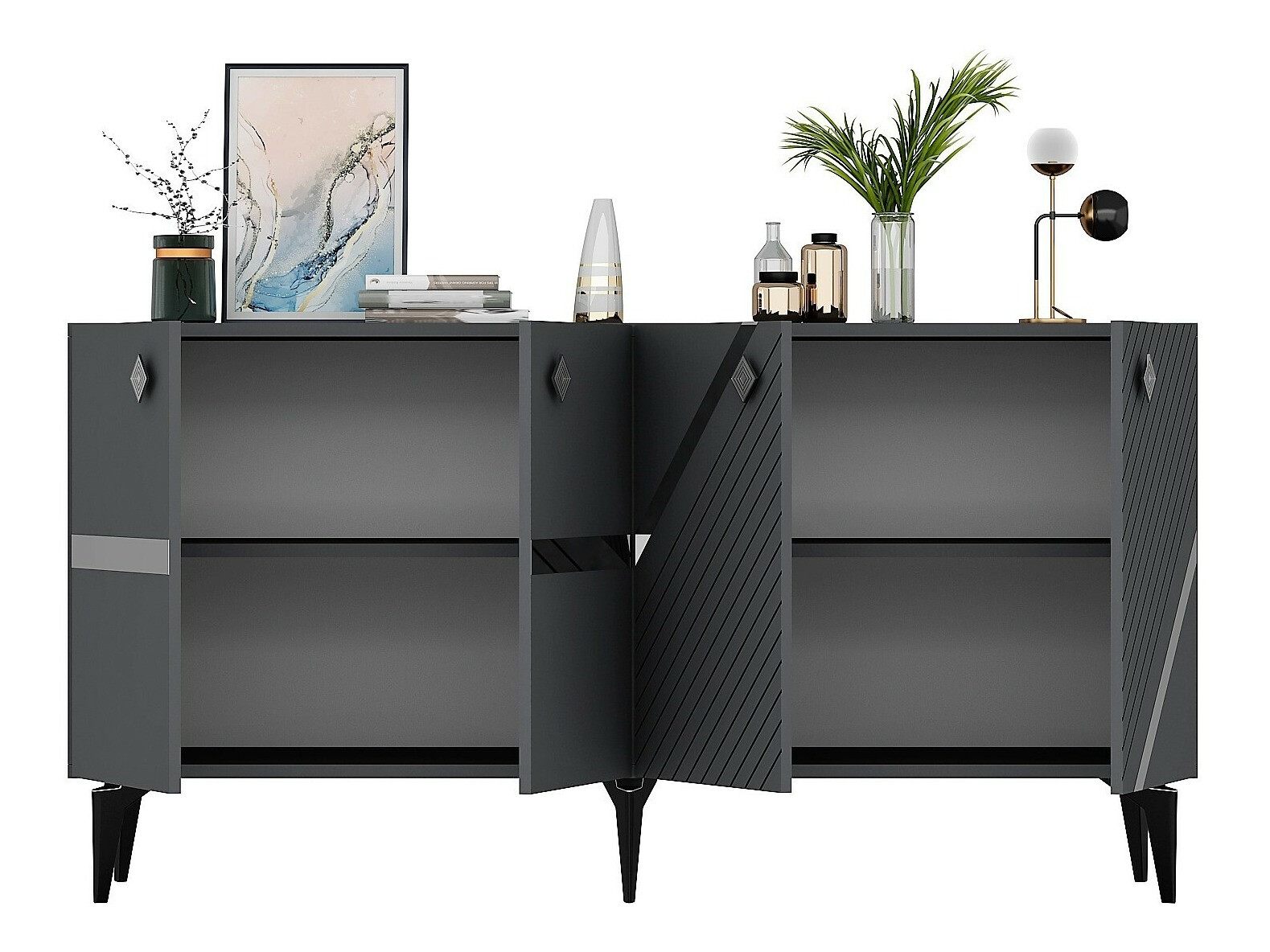 Шкафчик Kailua 2265 (Антрацит + Серебряный)