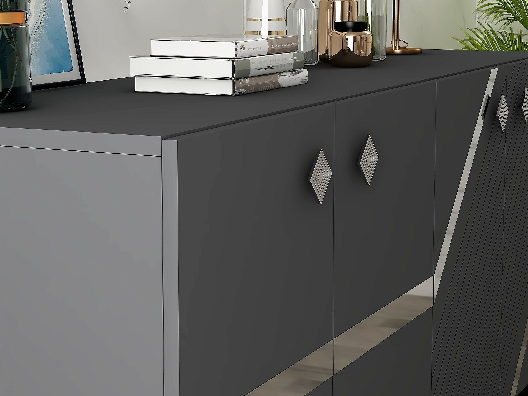 Шкафчик Kailua 2265 (Антрацит + Серебряный)