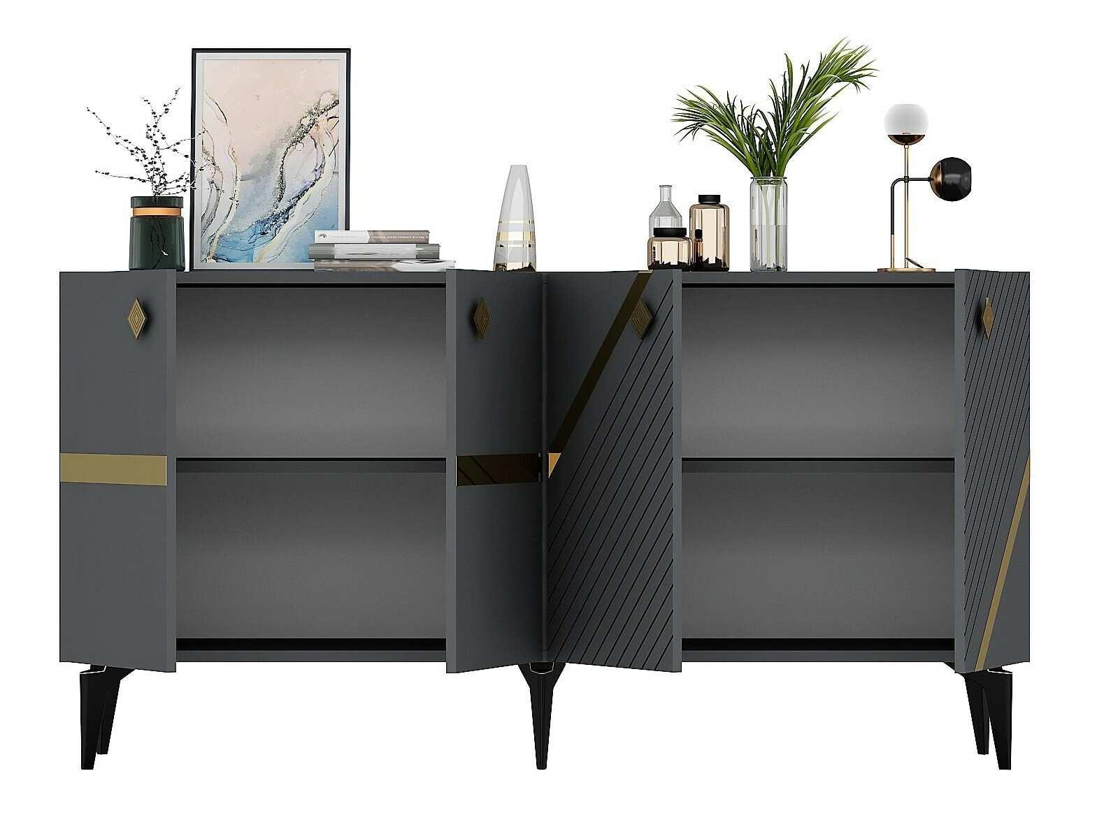 Шкафчик Kailua 2265 (Антрацит + Золотой)