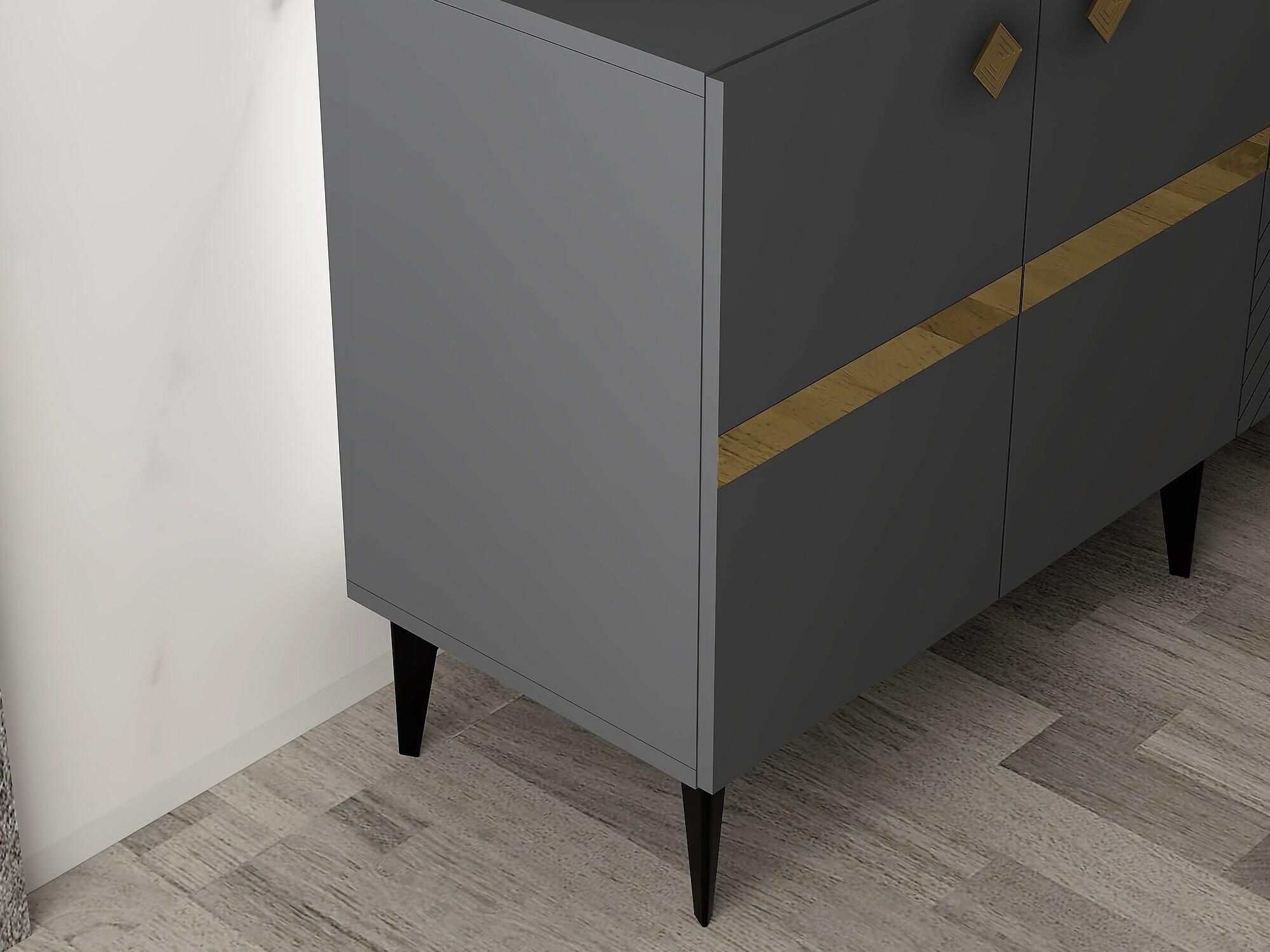 Шкафчик Kailua 2265 (Антрацит + Золотой)