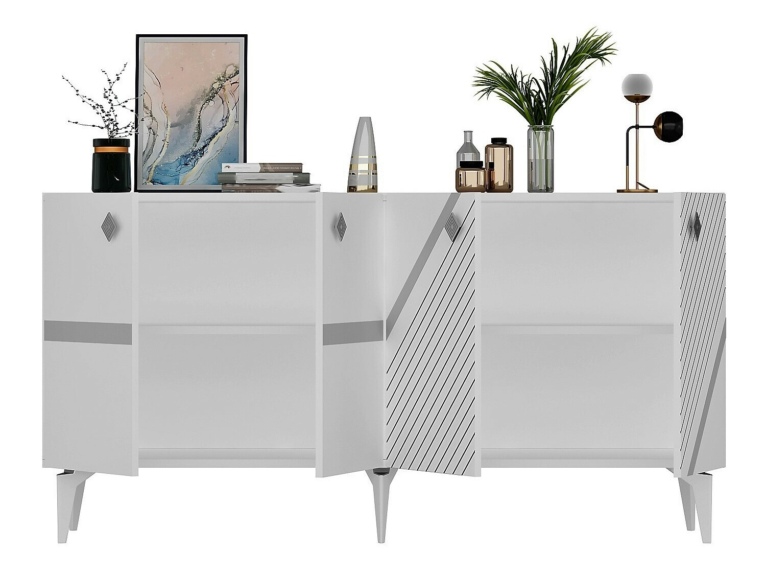 Шкафчик Kailua 2265 (Белый + Серебряный)