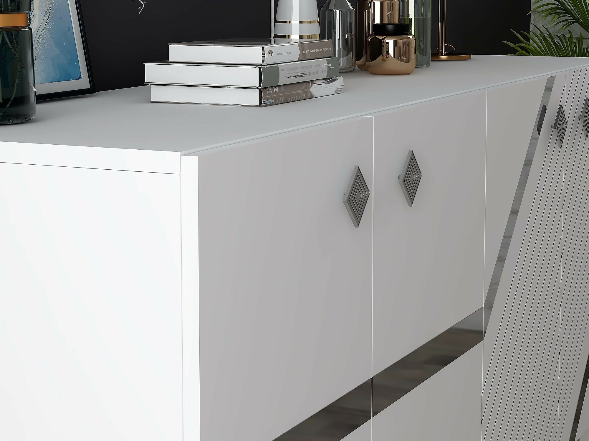 Шкафчик Kailua 2265 (Белый + Серебряный)