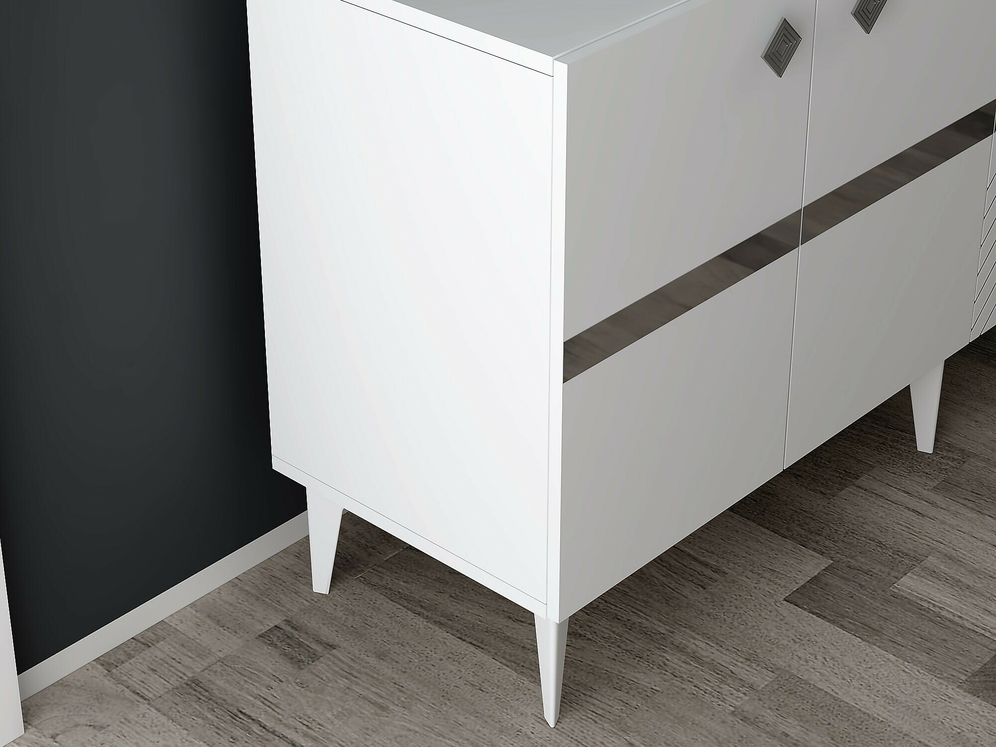 Шкафчик Kailua 2265 (Белый + Серебряный)