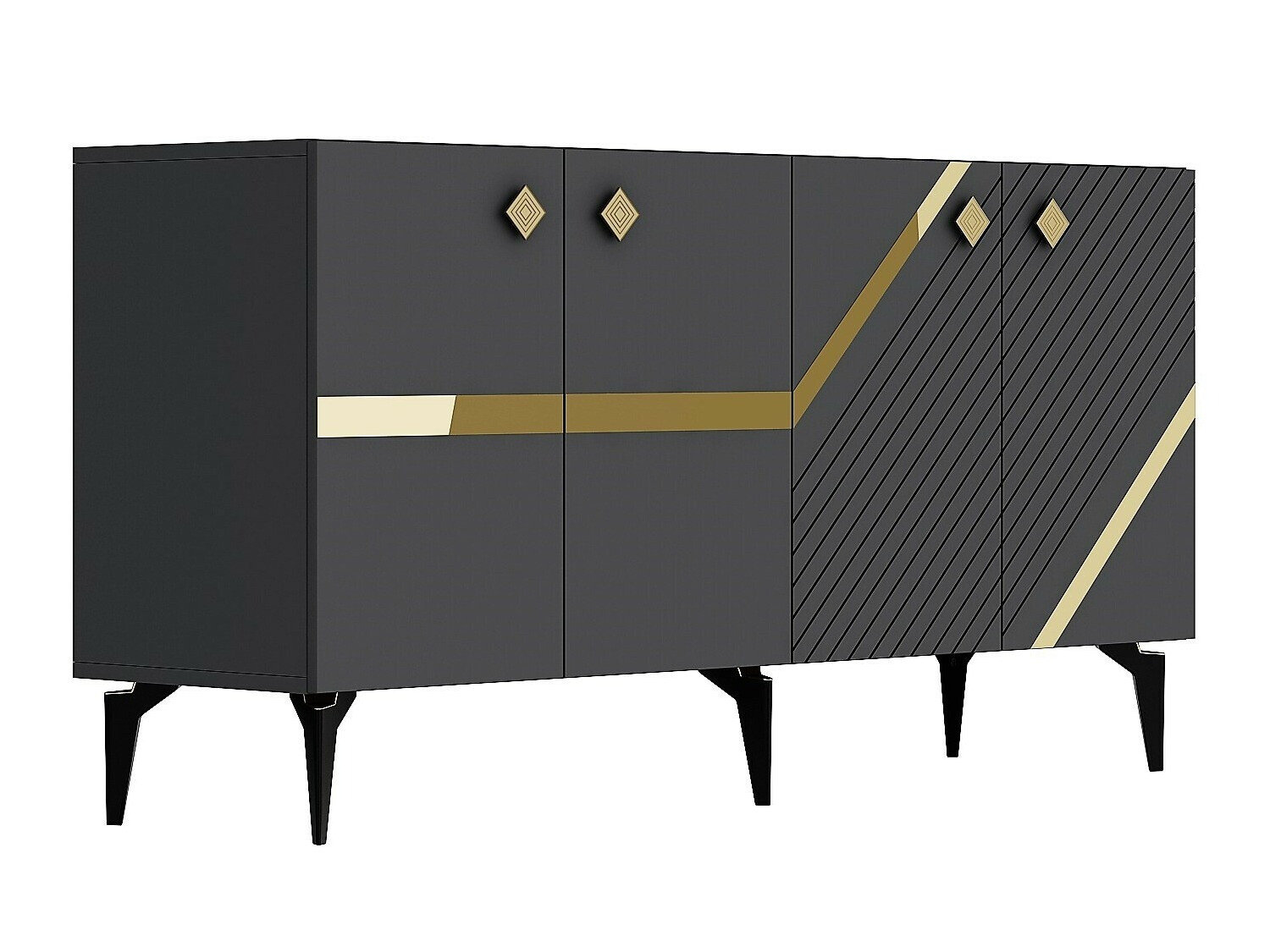 Skapis Kailua 2265 (Antracīts + Zelta)