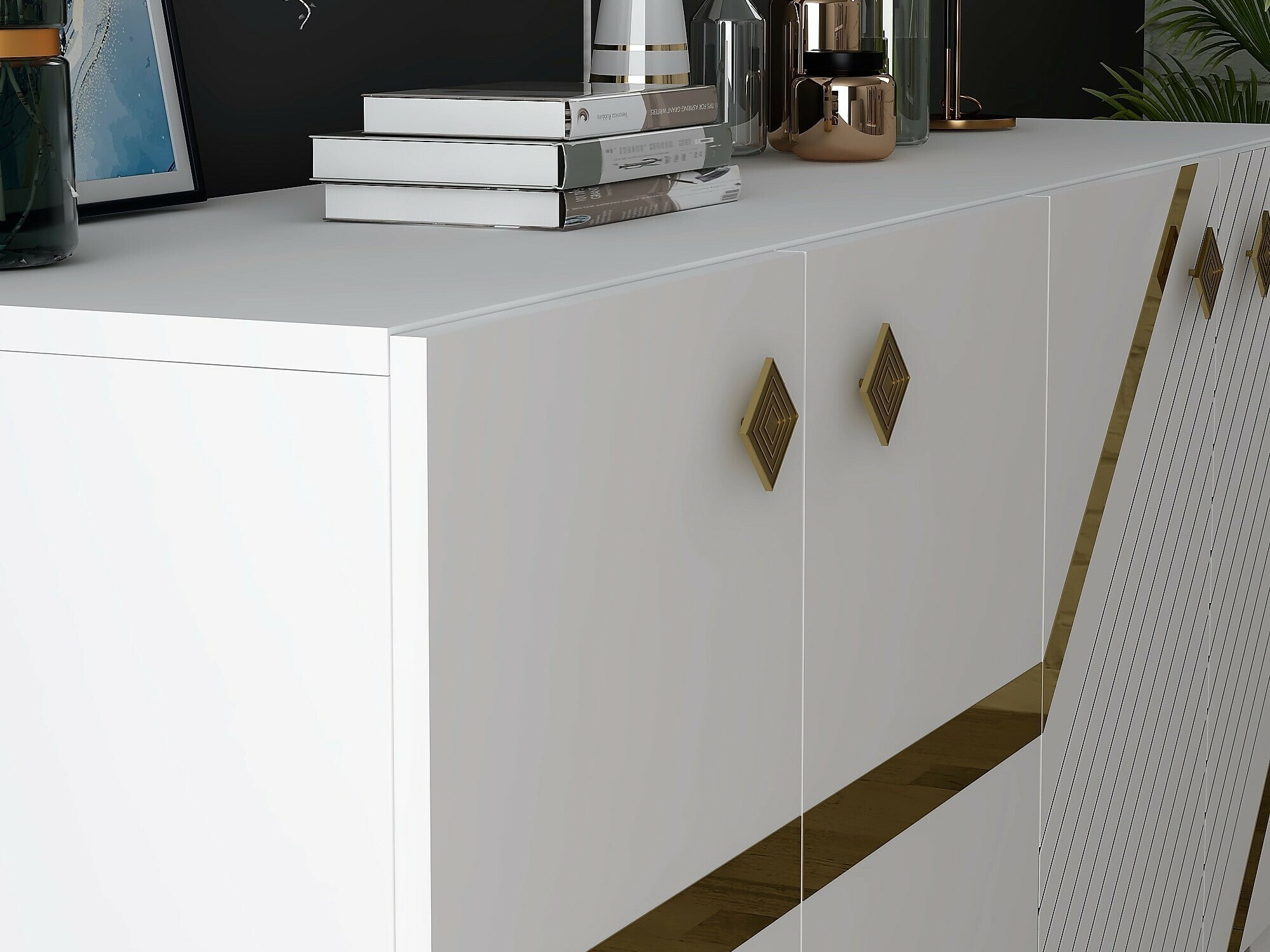 Skapis Kailua 2265 (Balts + Zelta)