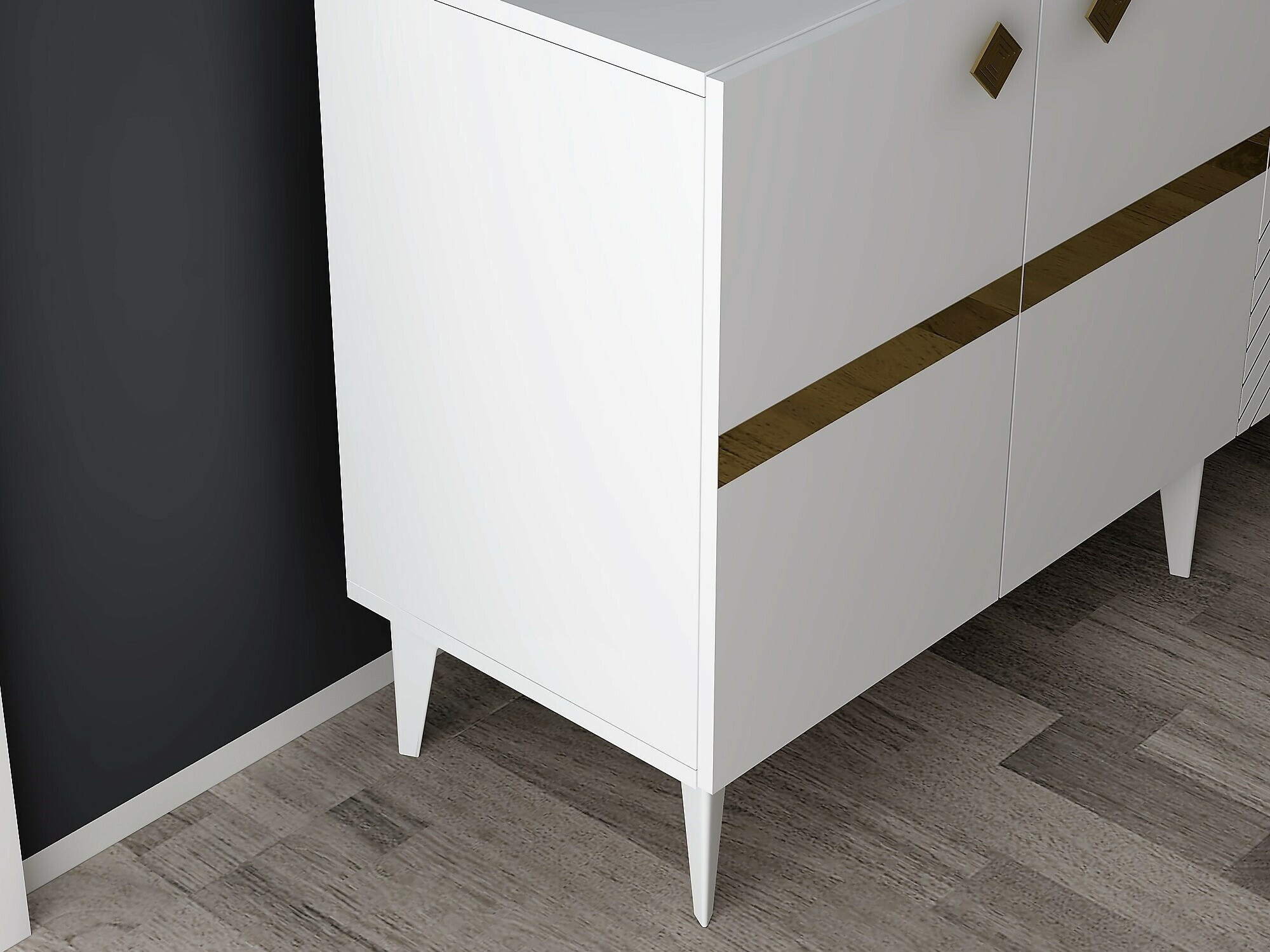 Skapis Kailua 2265 (Balts + Zelta)