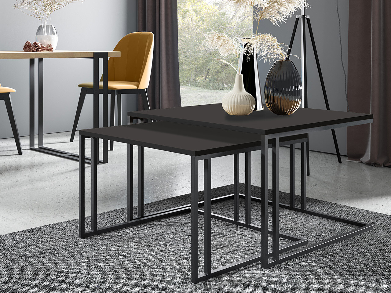 Комплект журнальных столиков Oswego 110 (Чёрный)