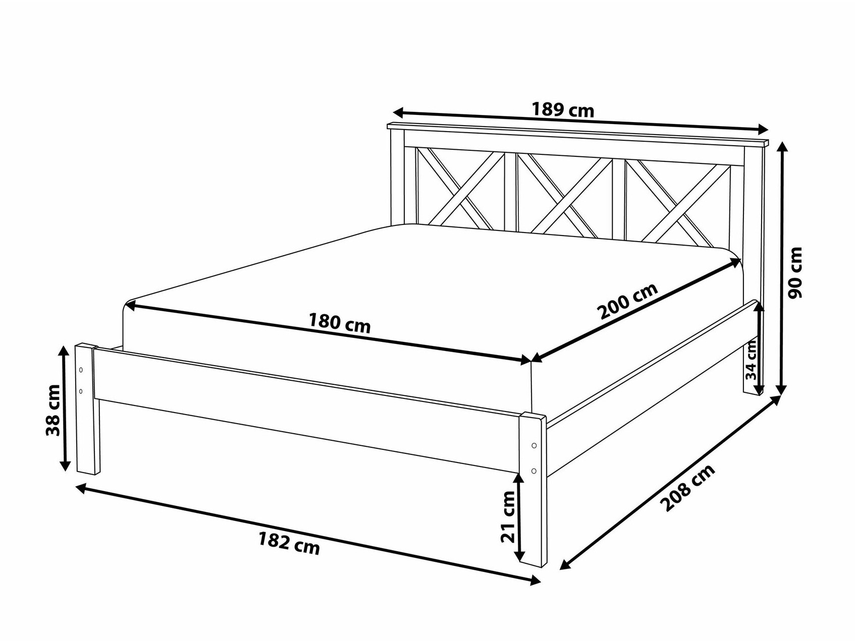 Кровать Berwyn 758 (Светлое дерево)