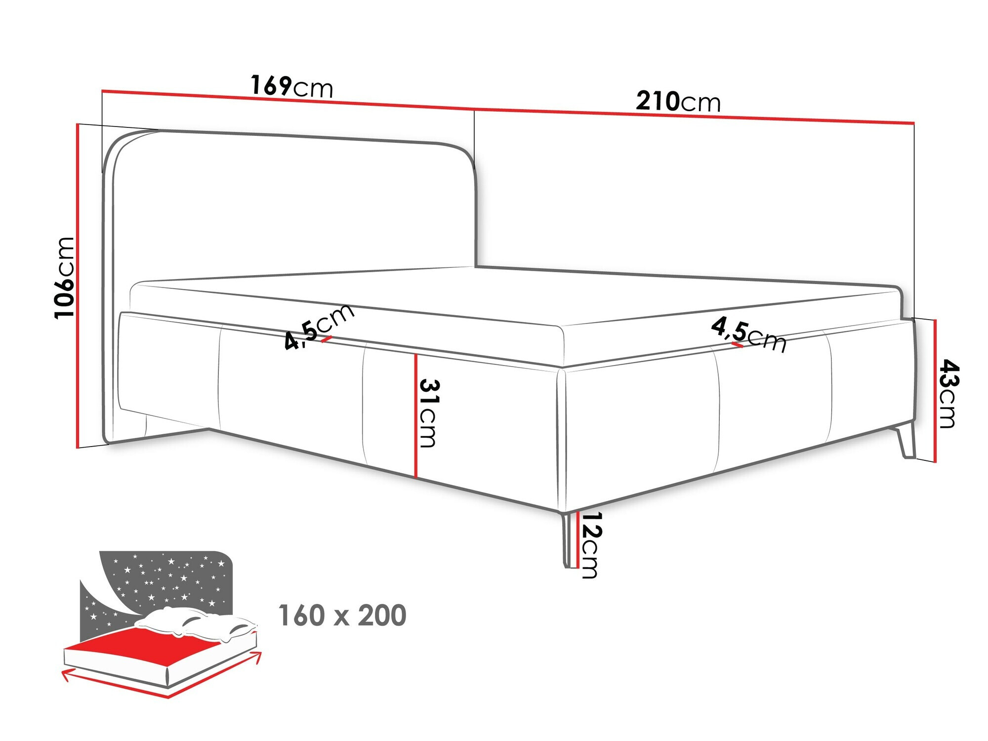 Кровать ComfiDream 188 (Velo 626)