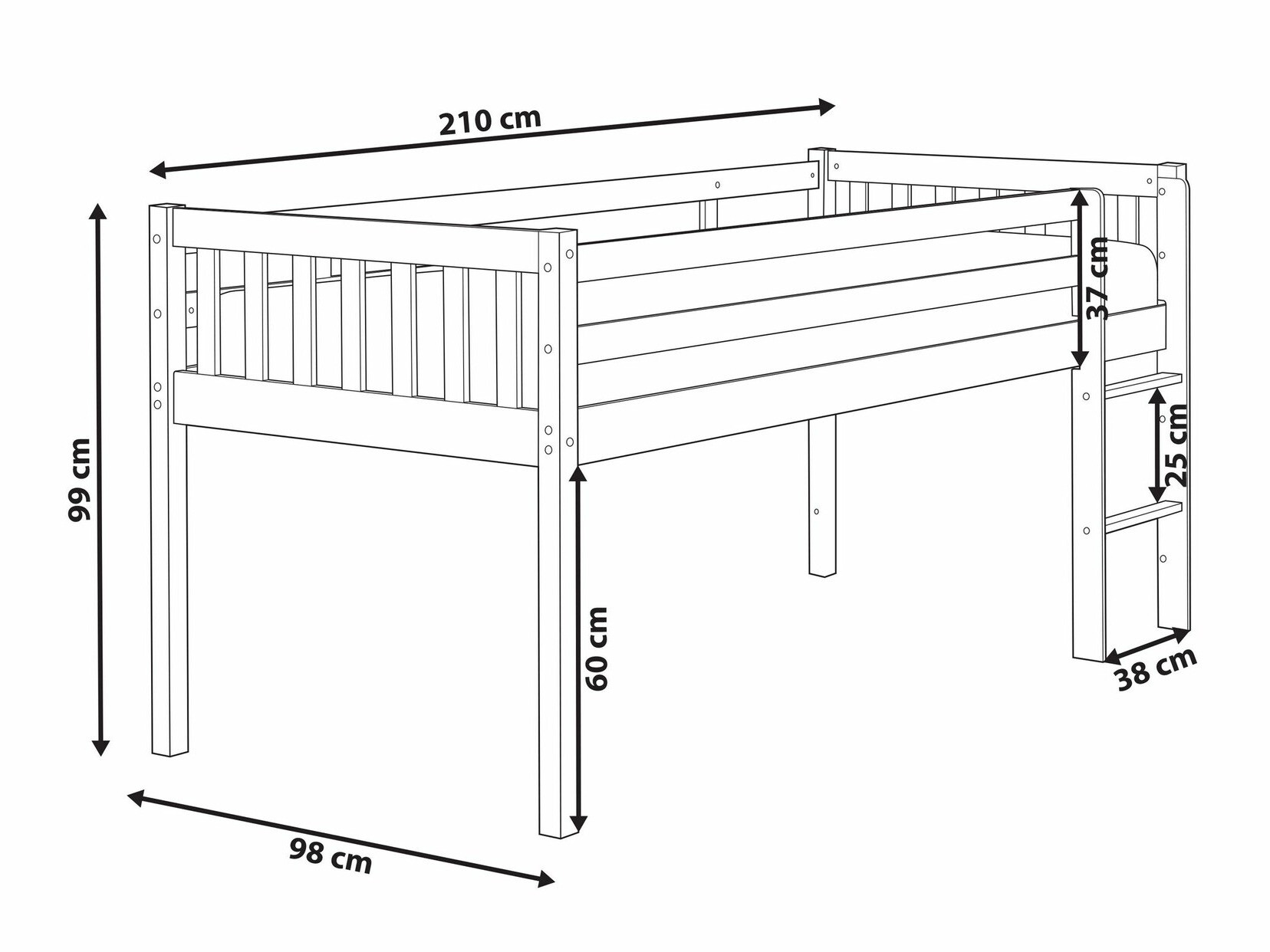 Высокая кровать Berwyn 2207 (Белый)