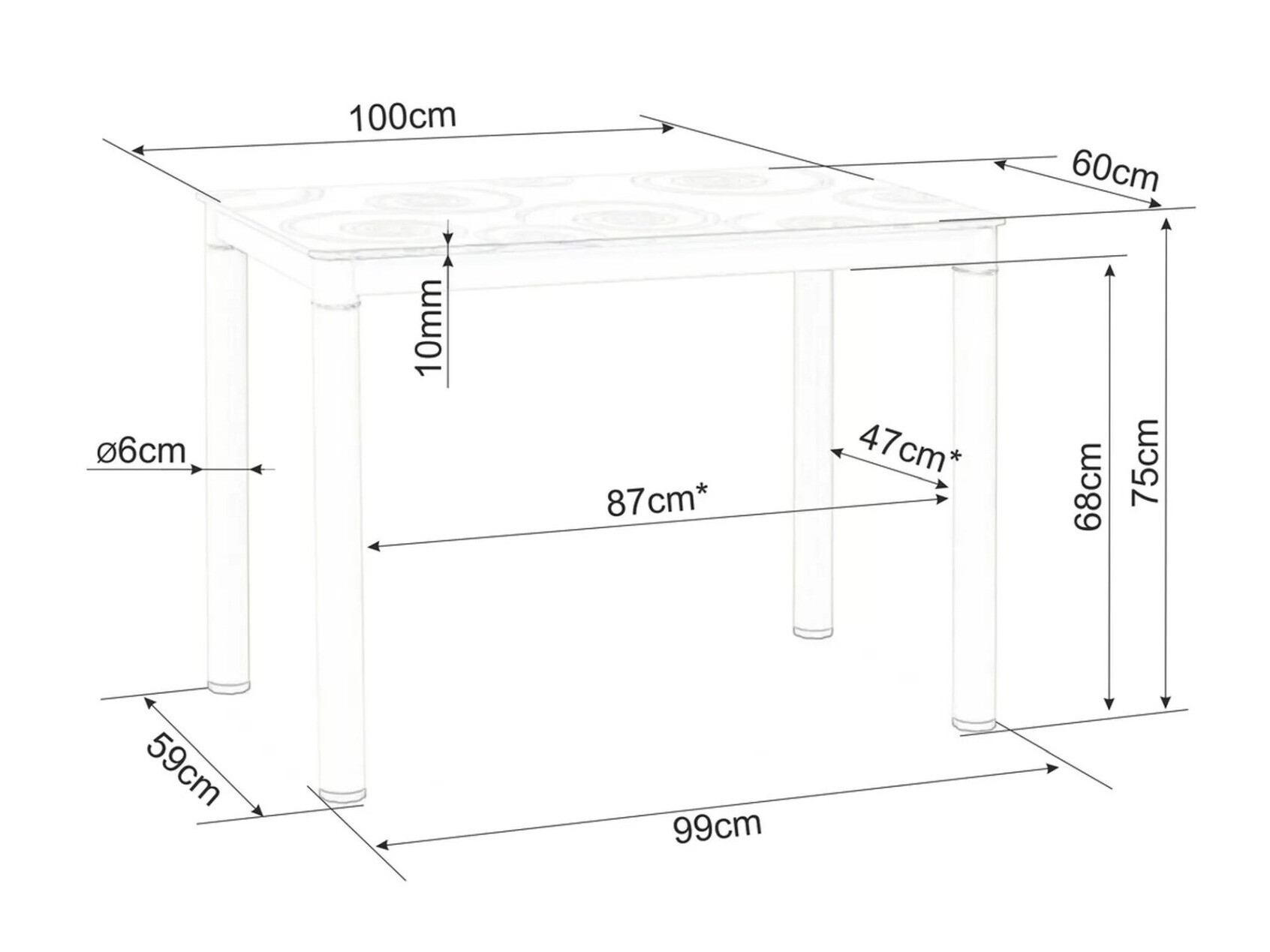 Galds Detroit 604 (Krēms)
