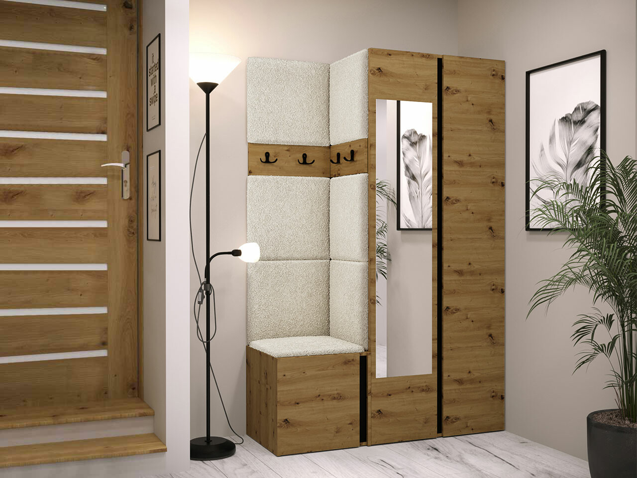 Прихожая Hartford 350 (Artisan дуб + Чёрный)