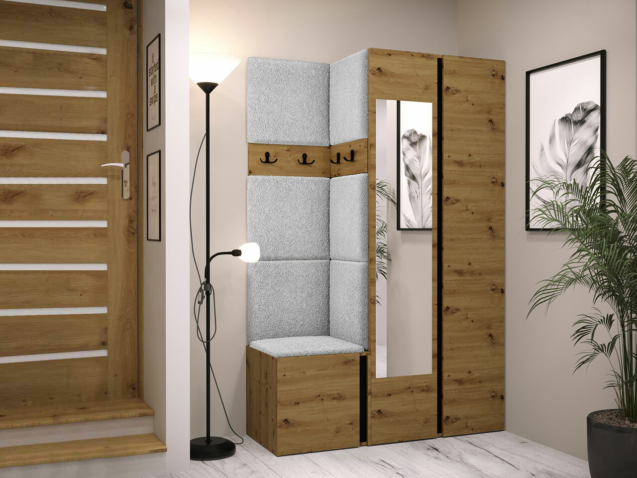 Прихожая Hartford 350 (Artisan дуб + Чёрный)