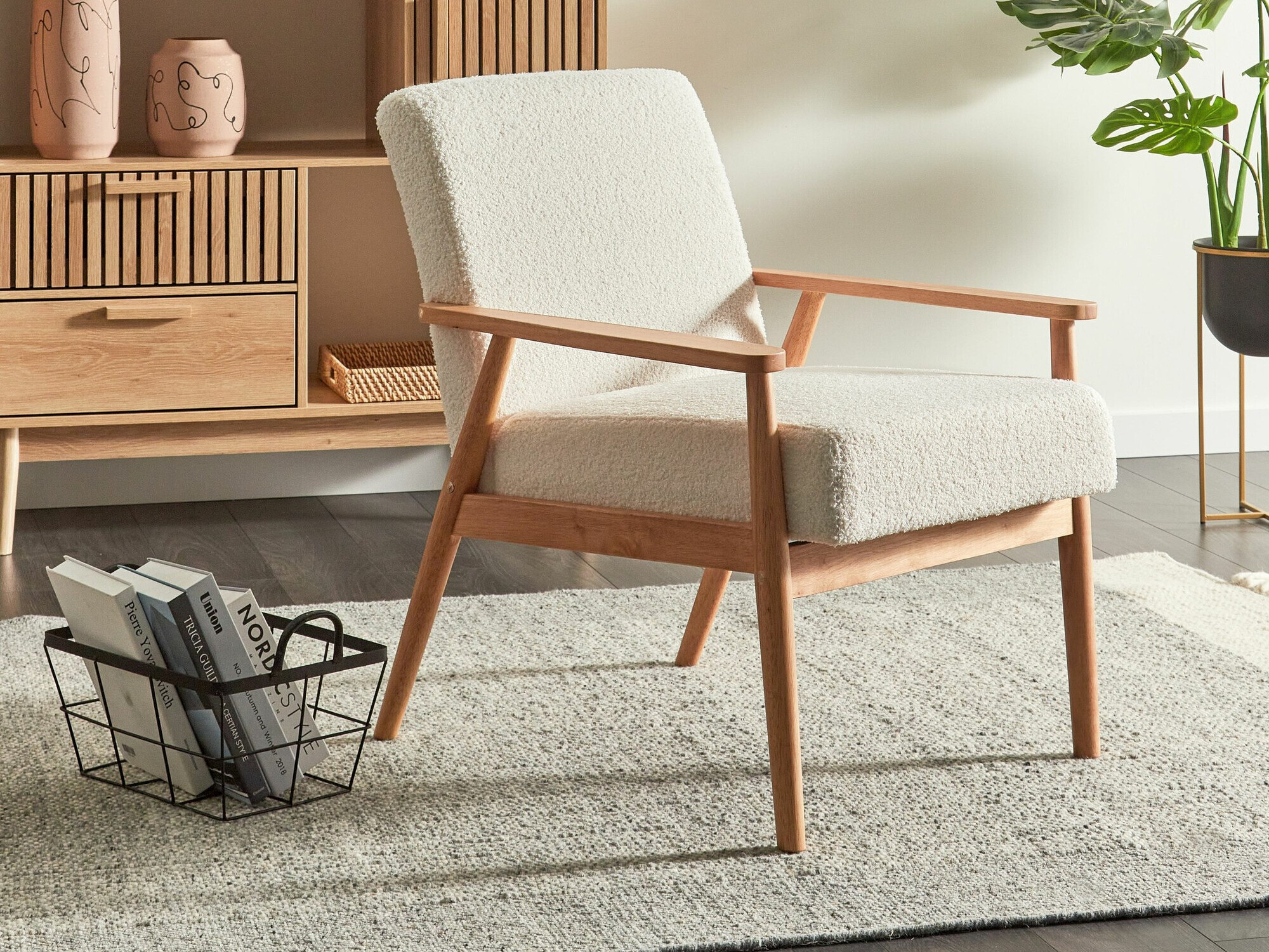 Krēsls Berwyn 2214 (Gaišs koks + Balts)