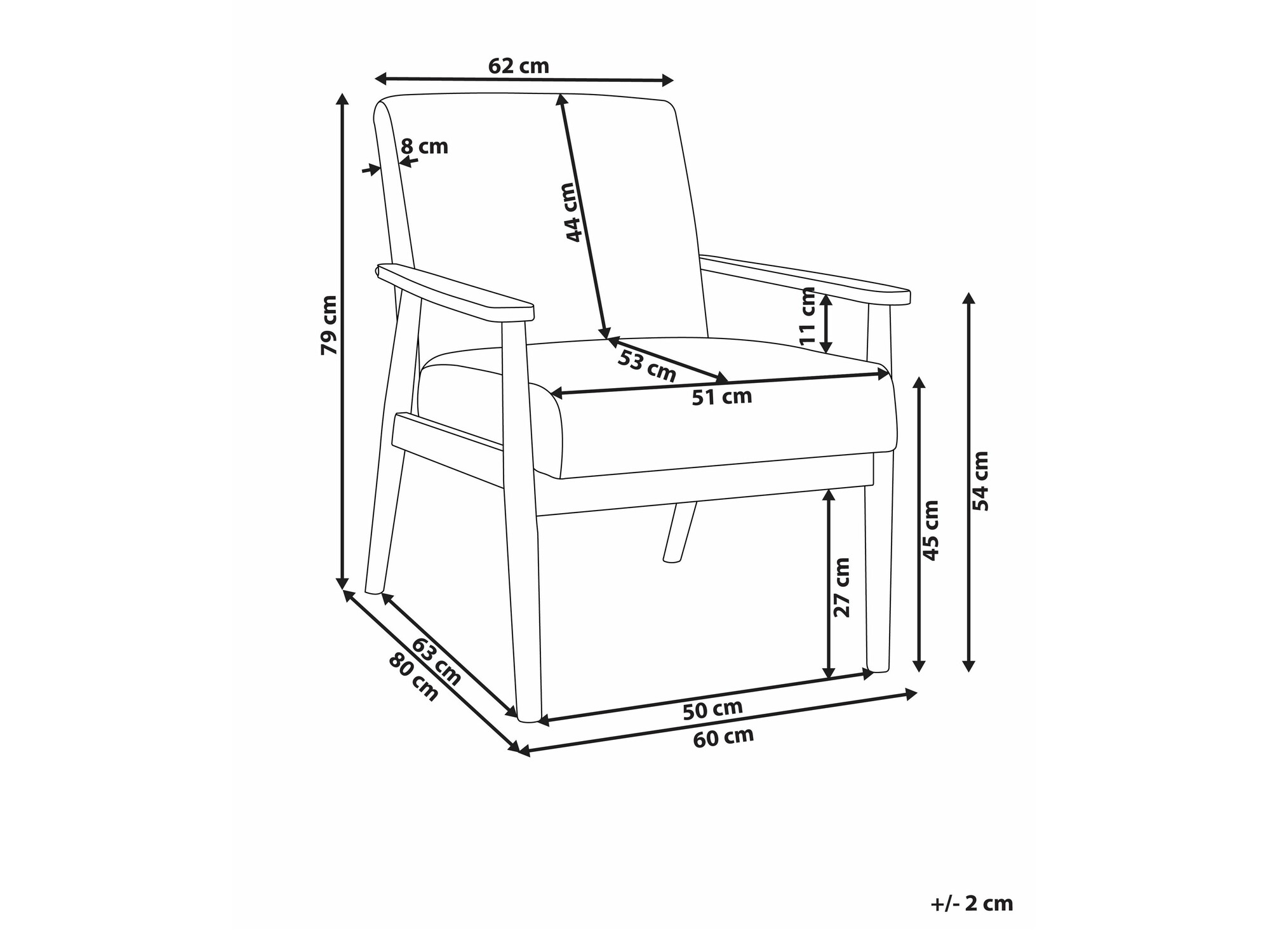 Krēsls Berwyn 2214 (Gaišs koks + Balts)