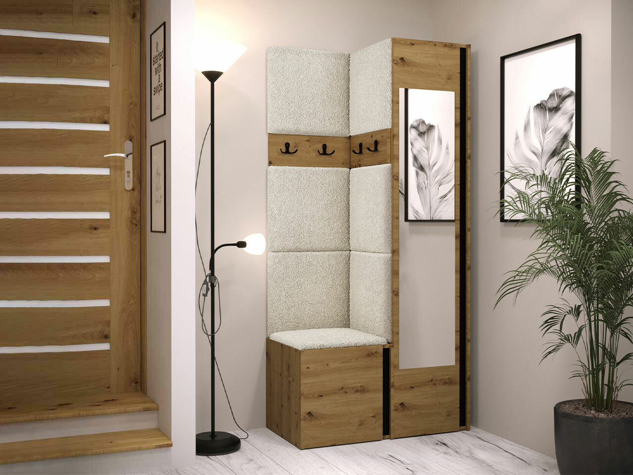 Прихожая Hartford 354 (Artisan дуб + Чёрный)