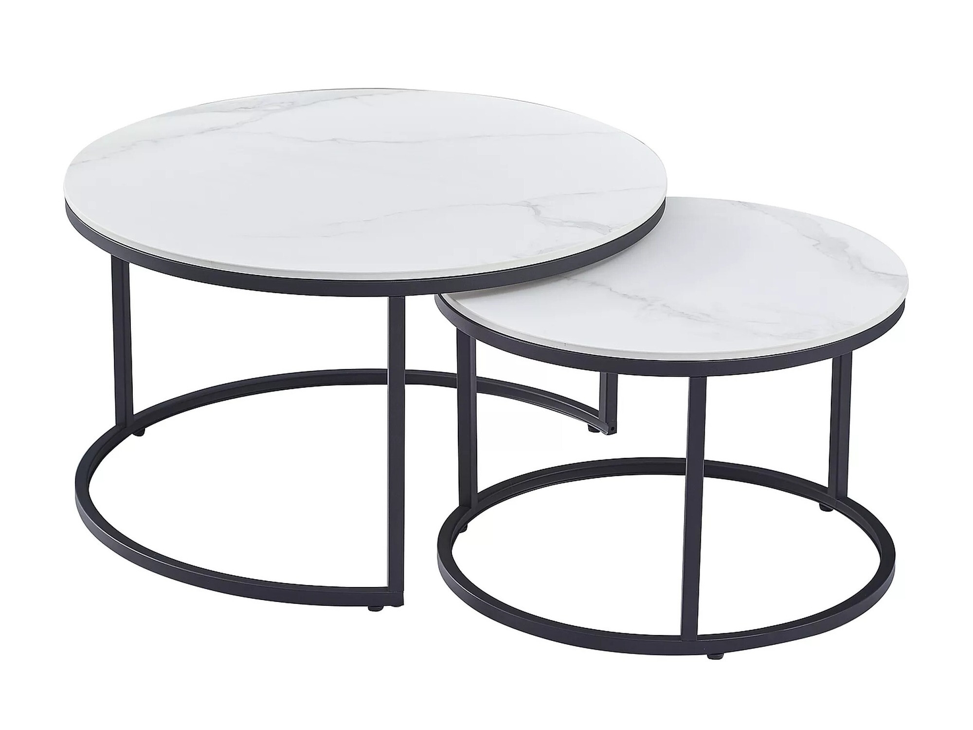 Žurnālu galdiņu komplekts Detroit 607 (Balts marmors)