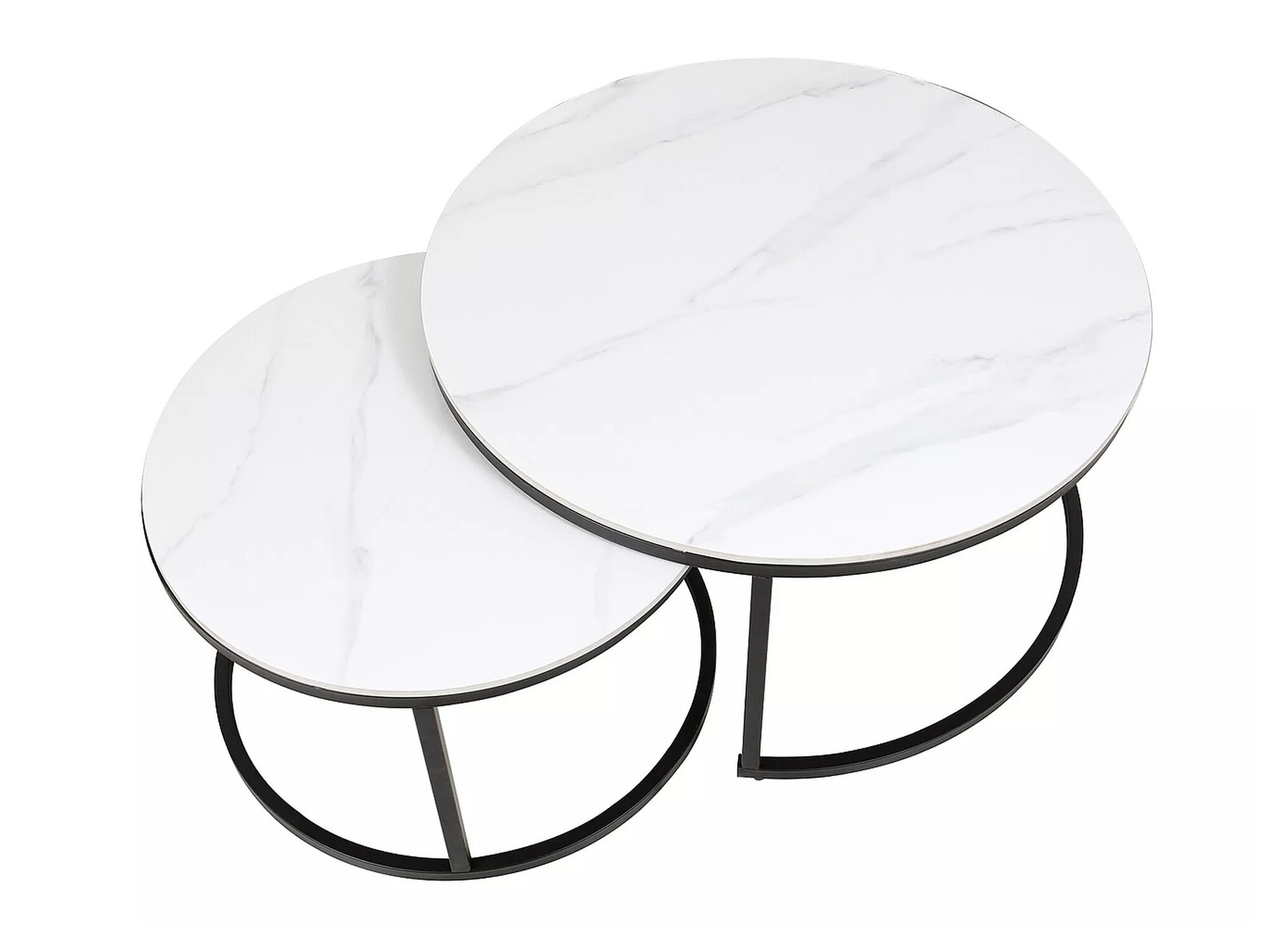 Žurnālu galdiņu komplekts Detroit 607 (Balts marmors)