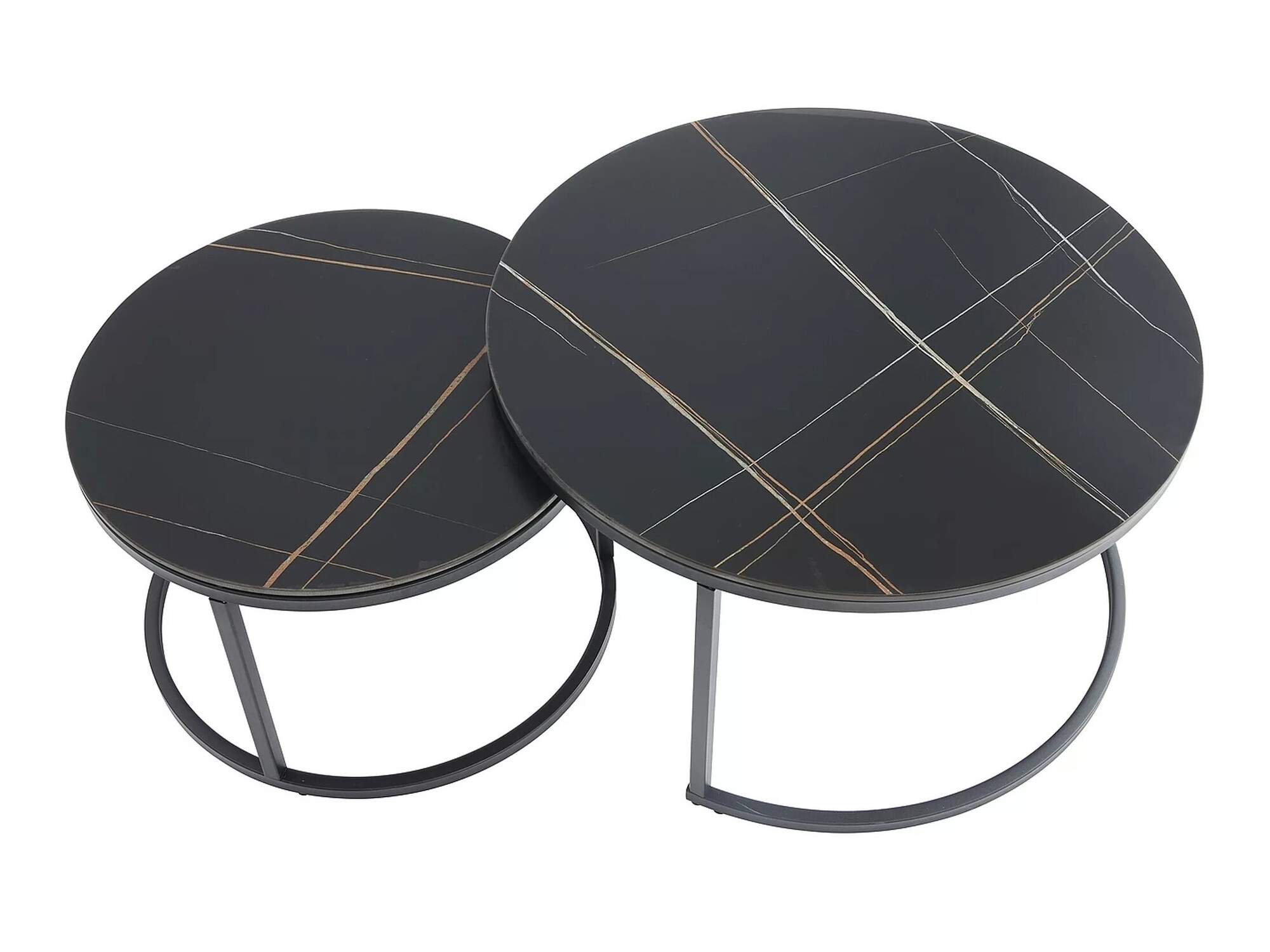 Žurnālu galdiņu komplekts Detroit 607 (Melnais marmors)