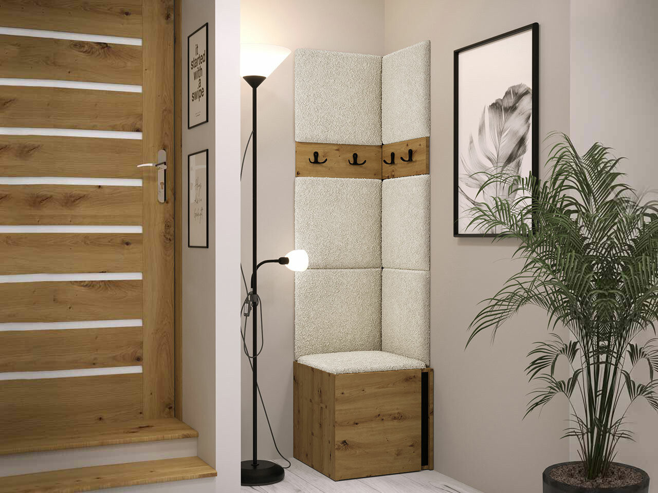 Priekšnama komplekts Hartford 347 (Artisan ozols + Melns)