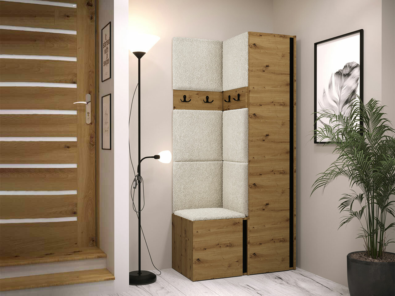 Priekšnama komplekts Hartford 348 (Artisan ozols + Melns)