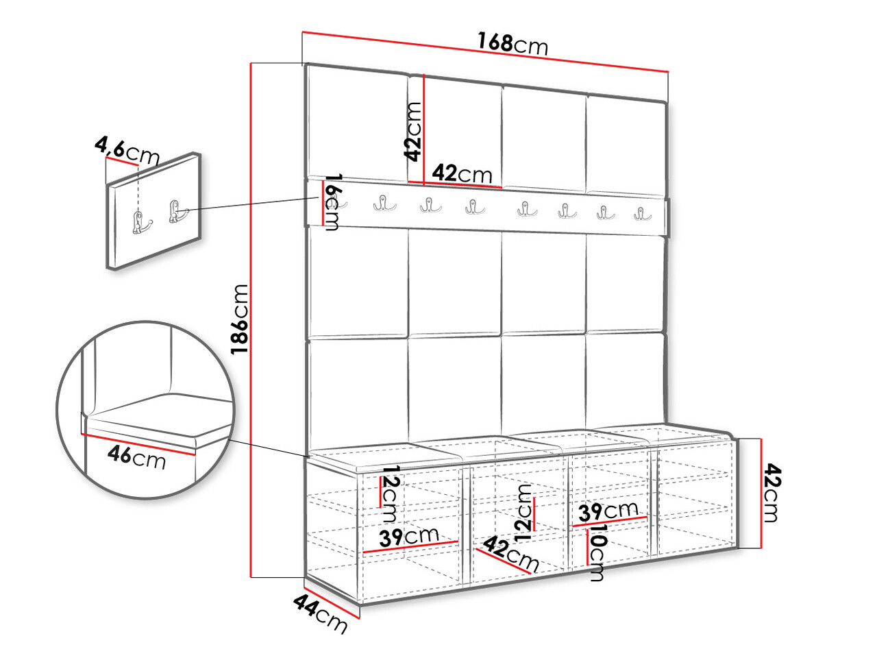 Прихожая Hartford 268 (Графит)