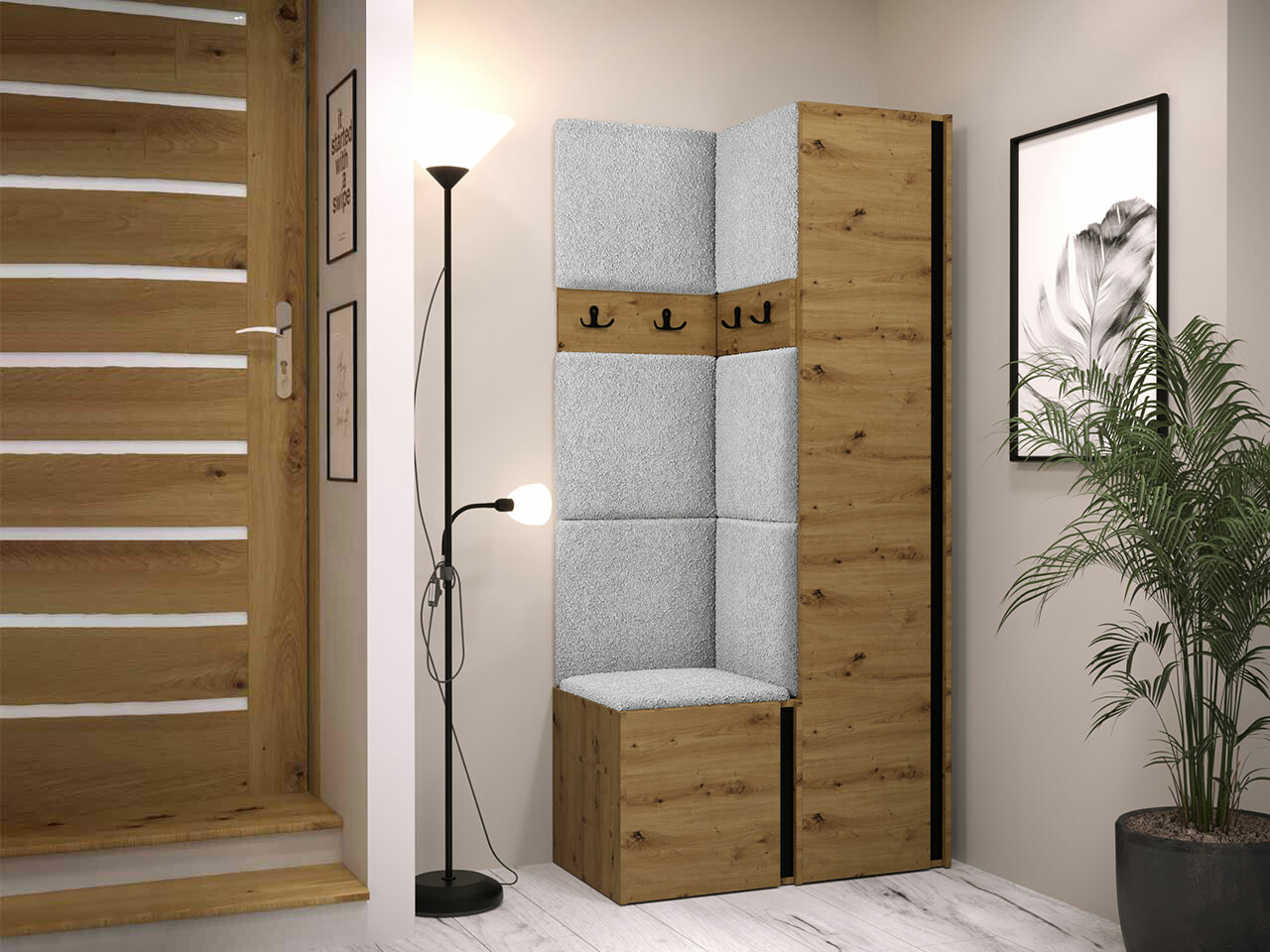 Прихожая Hartford 348 (Artisan дуб + Чёрный)