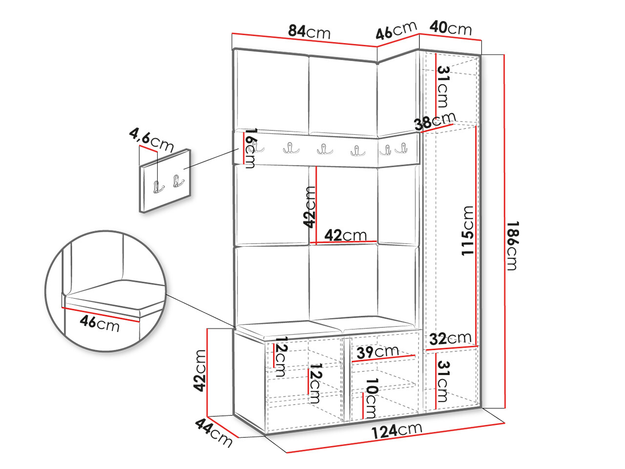 Прихожая Hartford 471 (Белый)