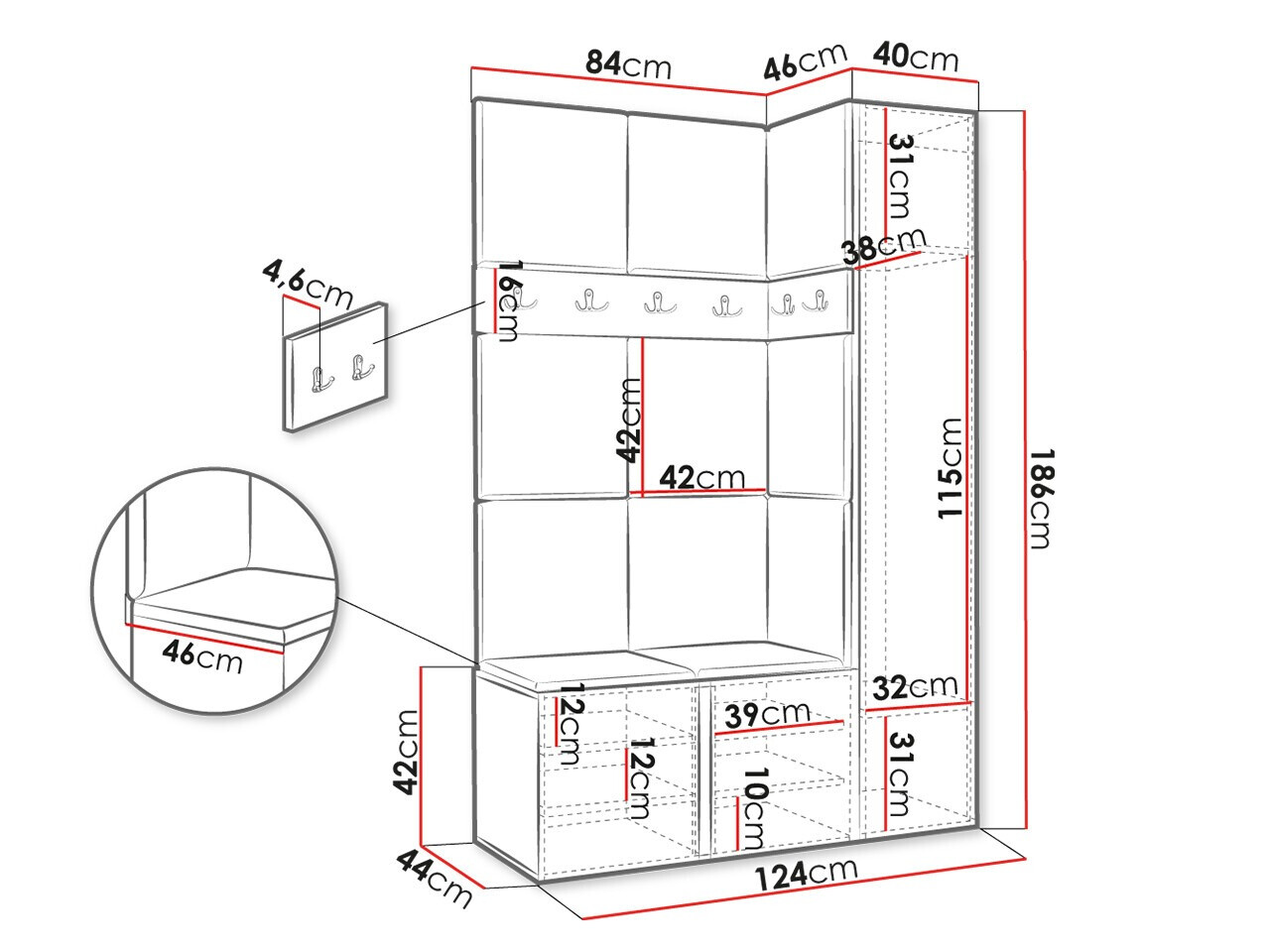 Прихожая Hartford 471 (Графит)