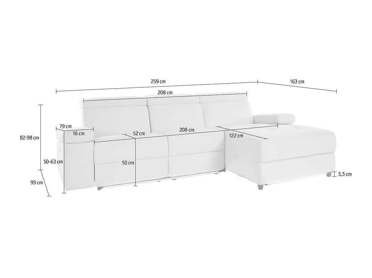 Угловой диван реклайнер Denton 704 (Антрацит)