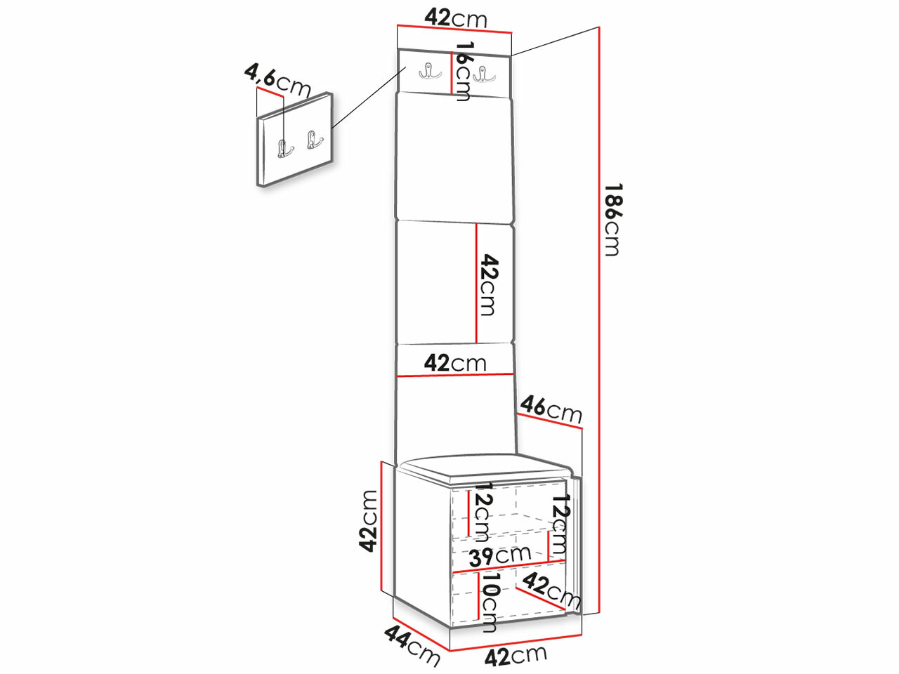 Priekšnama komplekts Hartford 378 (Melns)