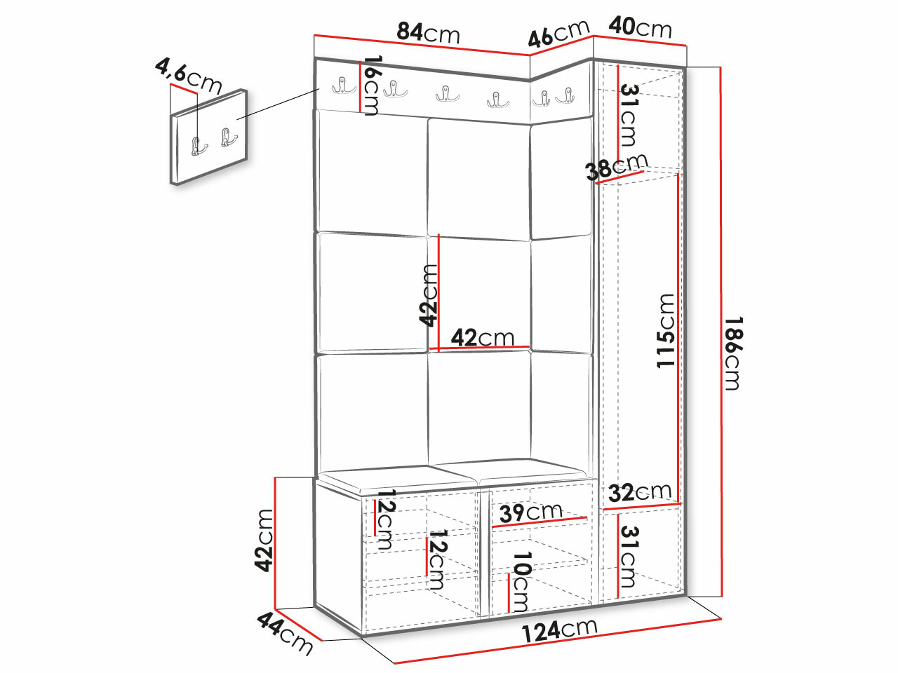 Прихожая Hartford 377 (Белый)