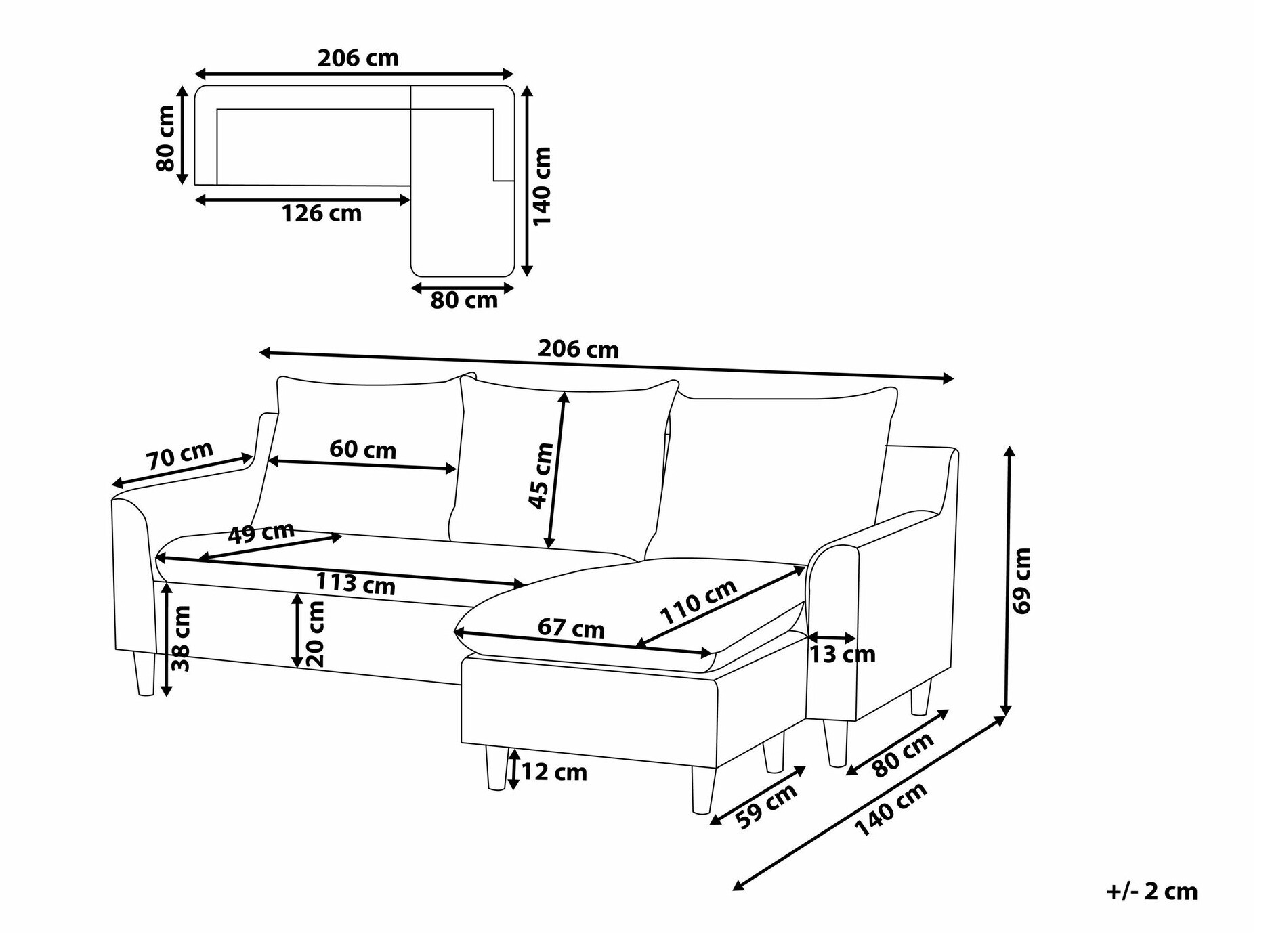 Stūra dīvāns Berwyn 1395 (Bēšs)