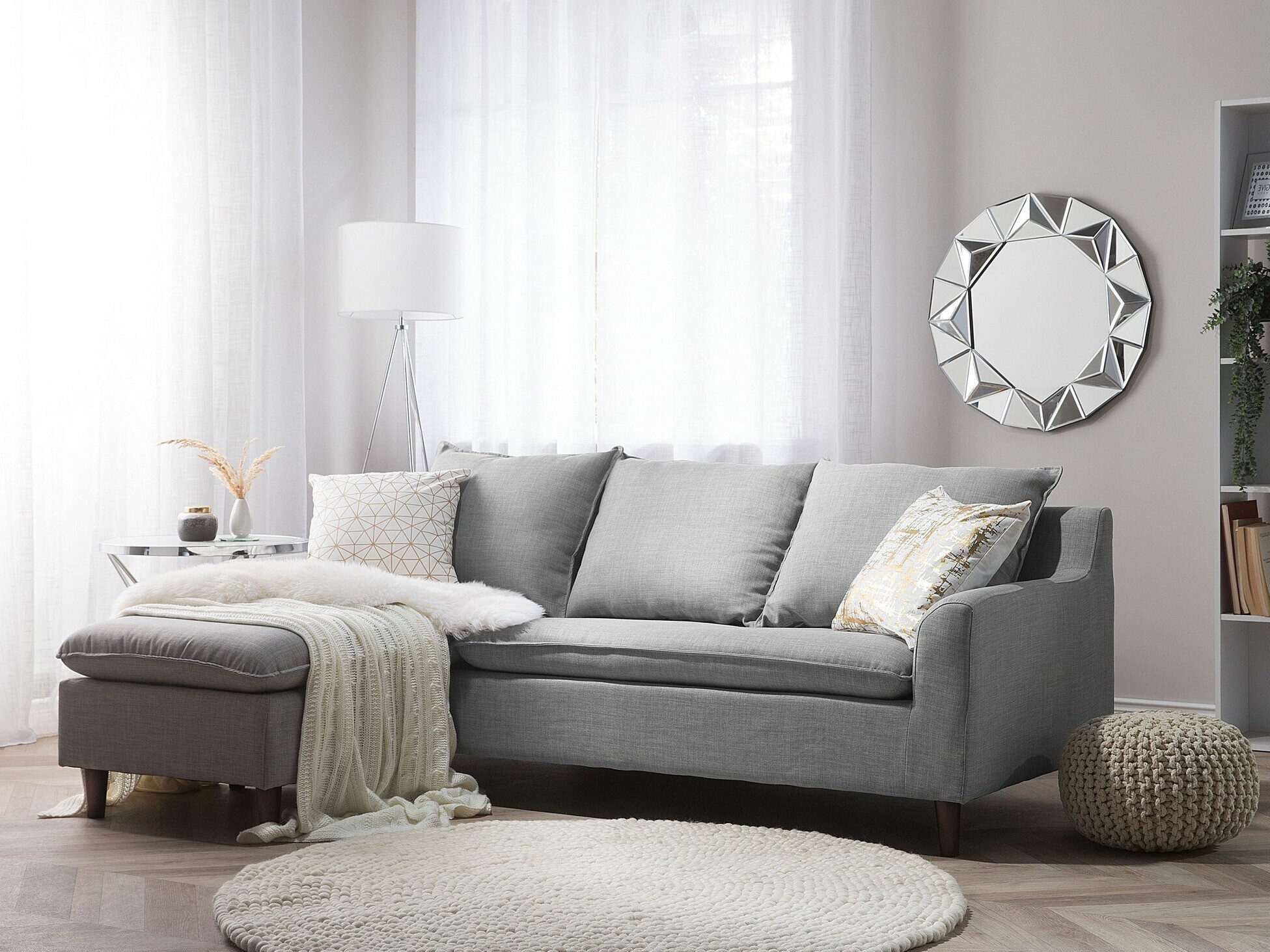 Stūra dīvāns Berwyn 1395 (Gaiši pelēks)