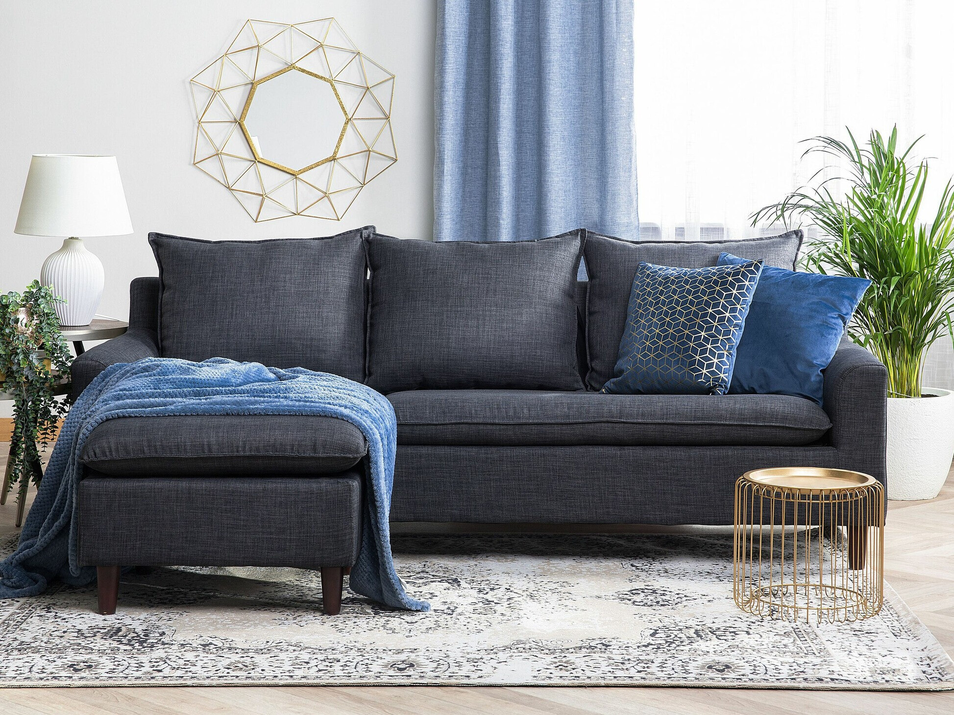 Stūra dīvāns Berwyn 1395 (Tumši pelēks)