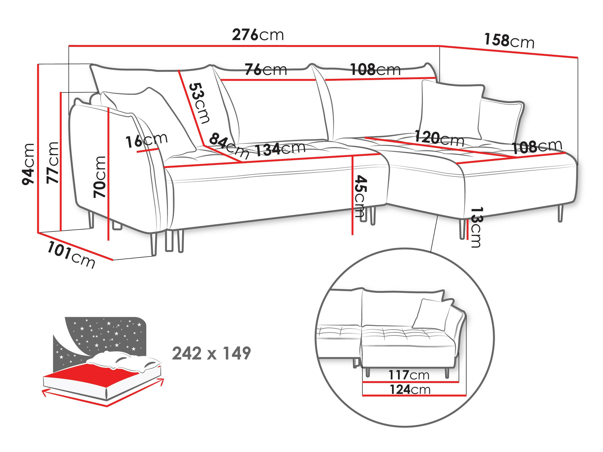 Угловой диван TrendyNest 102 (Onega 11)