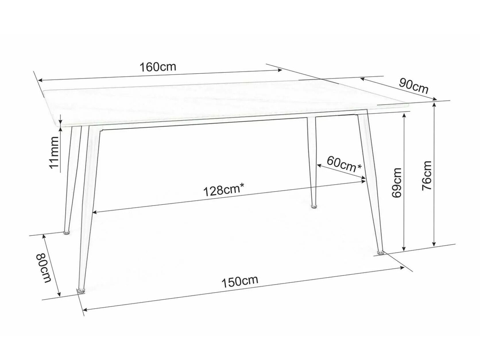 Galds Detroit 803 (Balts marmors)