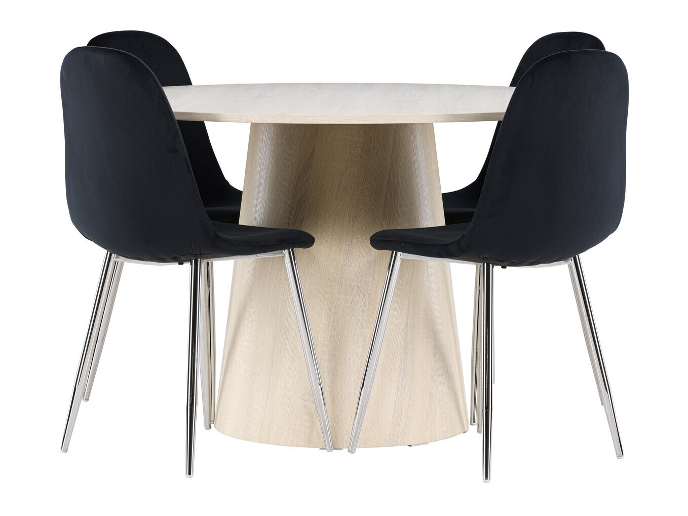 Обеденный гарнитур Dallas 4556 (Чёрный + Серебряный)