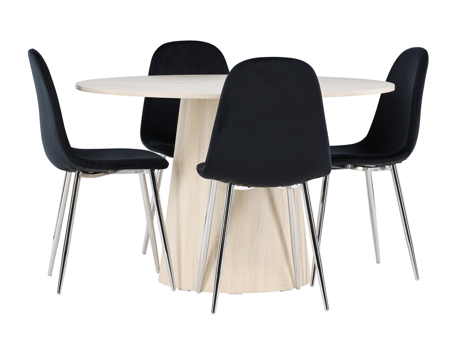 Обеденный гарнитур Dallas 4556 (Чёрный + Серебряный)