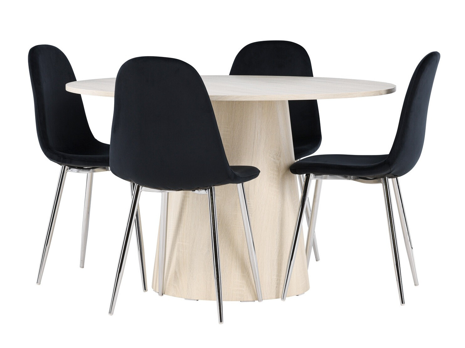 Обеденный гарнитур Dallas 4556 (Чёрный + Серебряный)