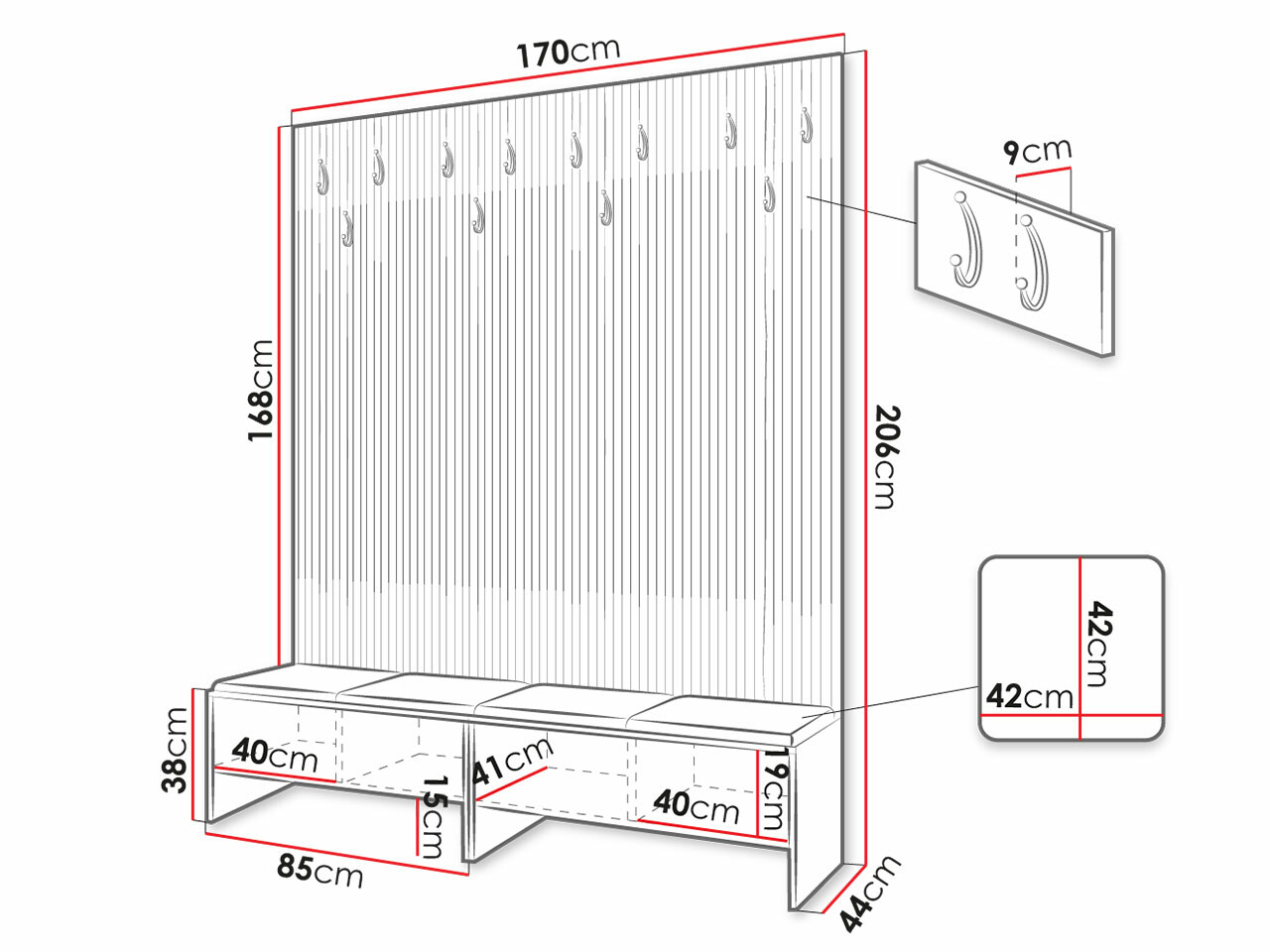 Priekšnama komplekts Hartford 485 (Artisan ozols + Abriamo 3)